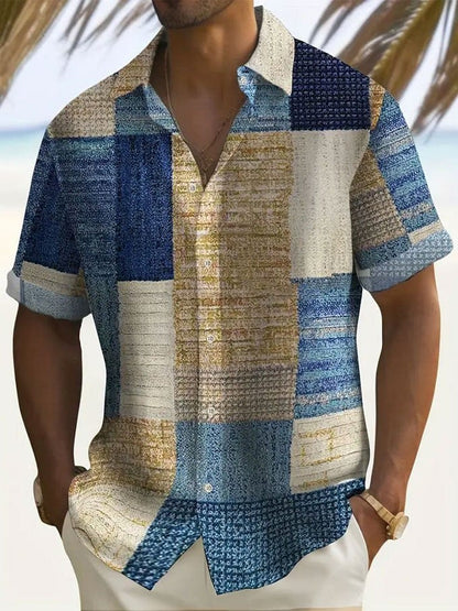 Aaron™ | Breezy Patchwork Short Sleeve Shirt