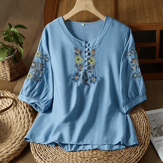 LAUREN BREEZE EMBROIDERY BLOUSE